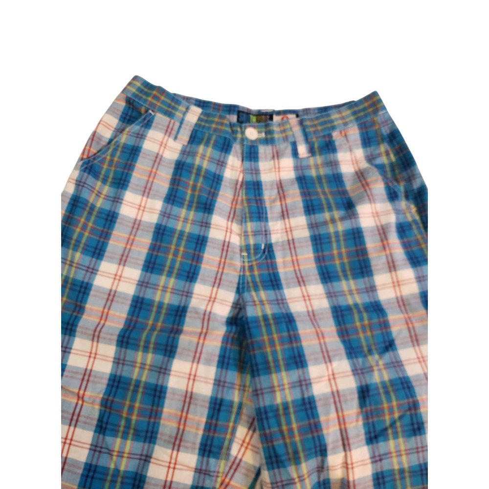 Southpole Bermuda Shorts Mens 32 Multicolor Plaid High Rise Y2K 90'S Travel Work